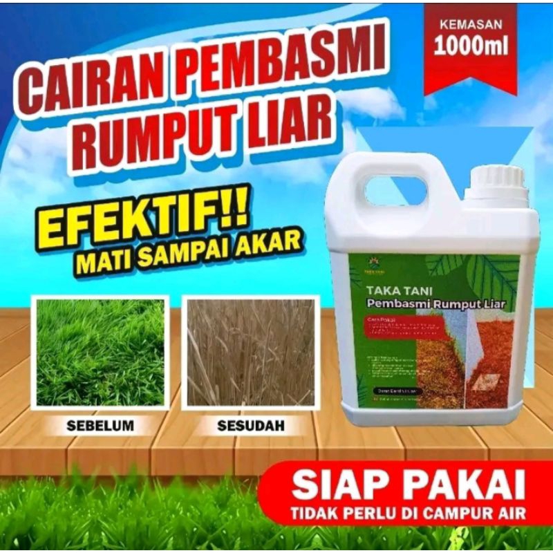 Obat Cairan Pembasmi Rumput Liar Ilalang dan gulma isi 1 Liter siap pakai di jamin ampuh sampe akar