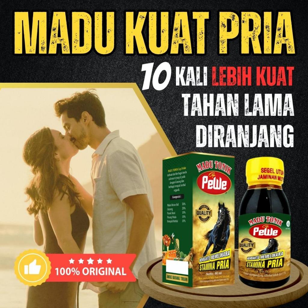 

Madu Tonik Pewe Asli Madukuat Herbal Alami Vitalitas Stamina Pria Kuat Tahan Lama Di Ranjang 80ML