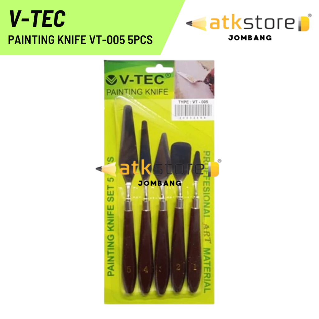 

V-TEC Painting Knives Set 5 / Pisau Palet VT-005 V-Tec Painting Knife VT-005 ISI 5PCS