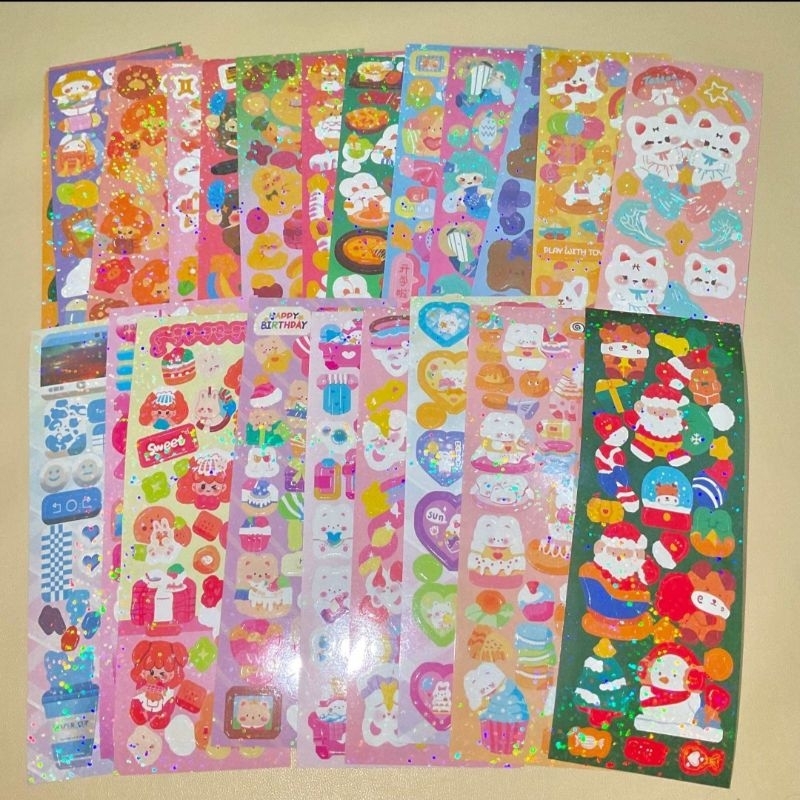 

[1pc random] Sticker Glitter deco bujo scrapbook cute stiker