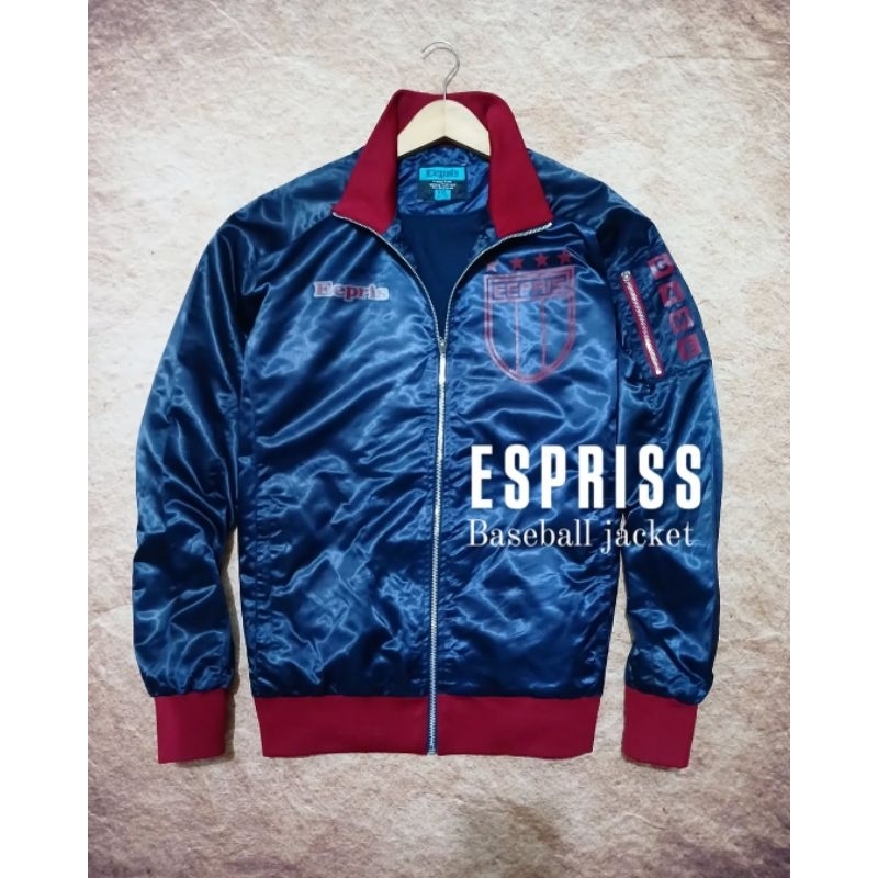 jaket base ball espriss bahan sateen tebal keren bekas second preloved
