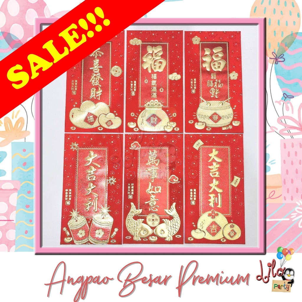 

Angpao Imlek Premium Panjang isi 6 Amplop Tahun Baru Merah Ornamen Emas Chinese New Year