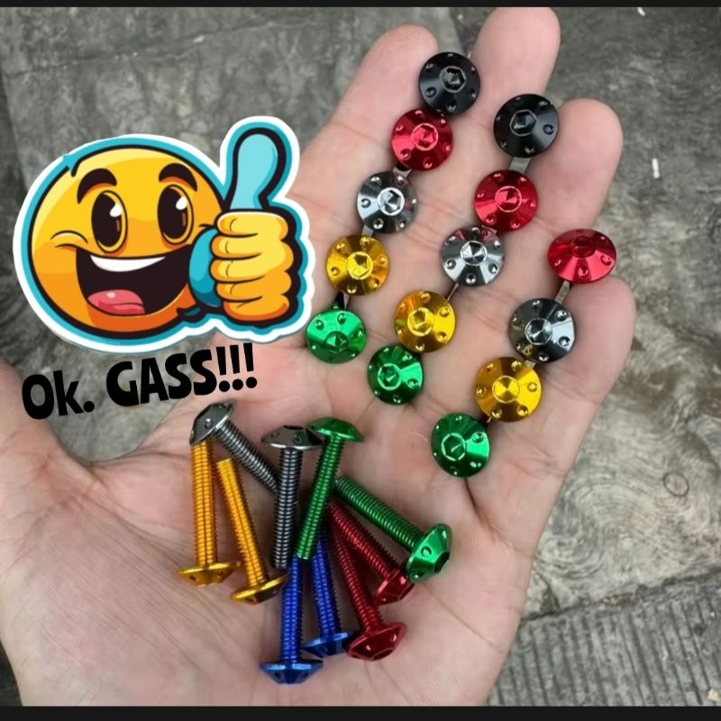 1 PCS Baut probolt visor ukuran 8 Yamaha Nmax Aerox xmax dllbaut probolt nmax baut variasi baut Viso