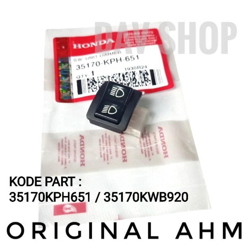 TOMBOL SAKLAR LAMPU JAUH DIMM CS1 KIRANA REVO LAMA BLADE LAMA SUPRA X 125 SUPRA FIT NEW VARIO LAMA 1