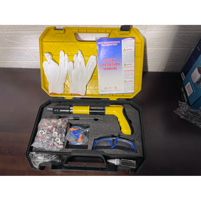 MARTELLO GUN RAMSET KOMPLIT / NAIL SHOOTER + PAKU MESIU SET BOX PVC