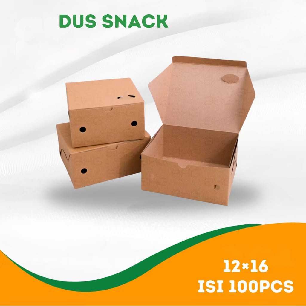 DUS SNACK 12X16 COKLAT POLOS ISI 100PCS - SNACK - DUS 12X16