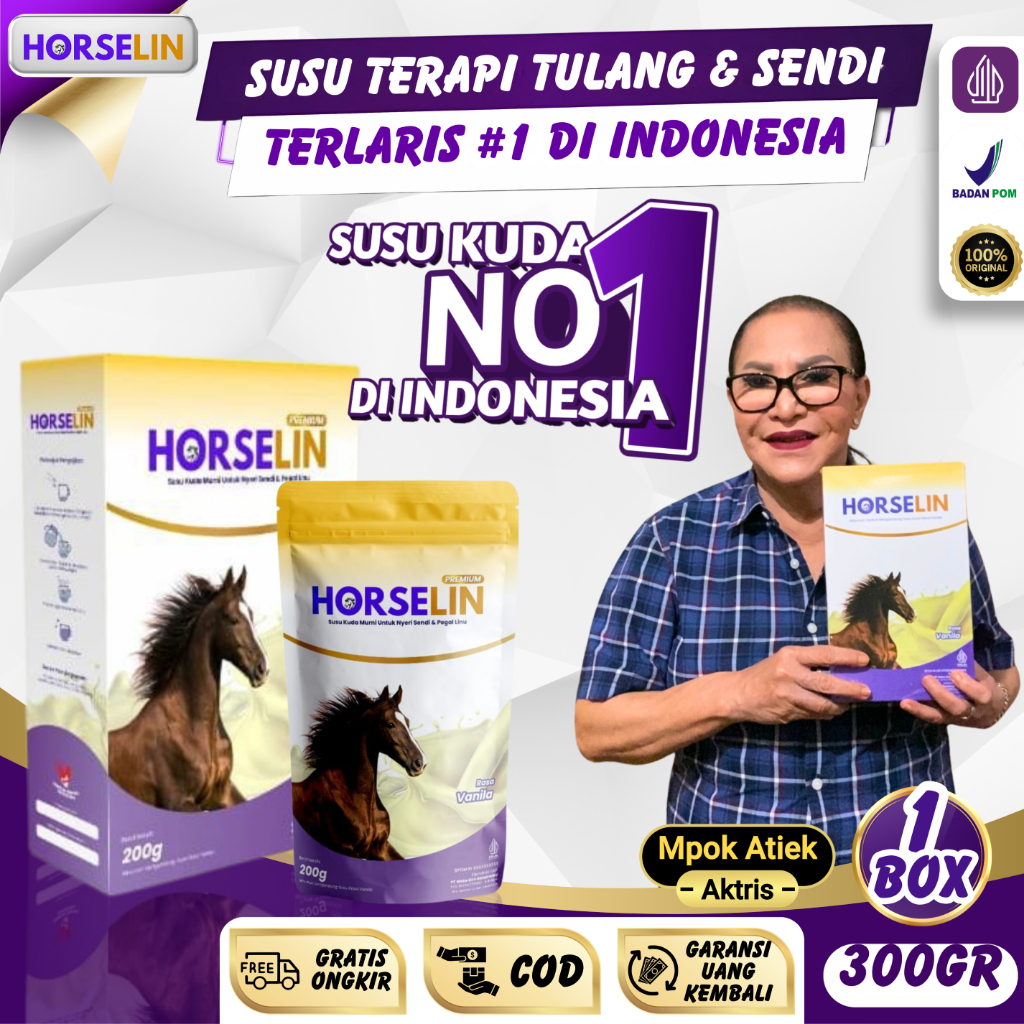 

HORSELIN Susu Kuda Liar Sumbawa 300G Mengatasi Masalah Persendian Asam Urat Original BPOM 1 BOX