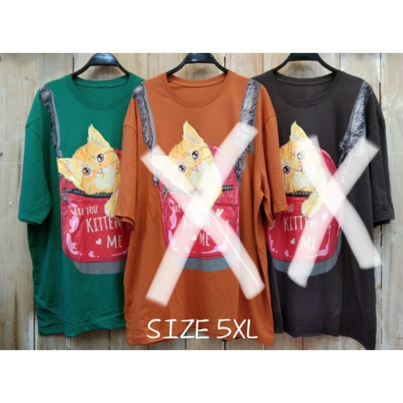 (LD 140cm) 5XL KAOS BIGSIZE ATASAN BIG SIZE KAOS JUMBO WANITA ATASAN WANITA KAOS JUMBO