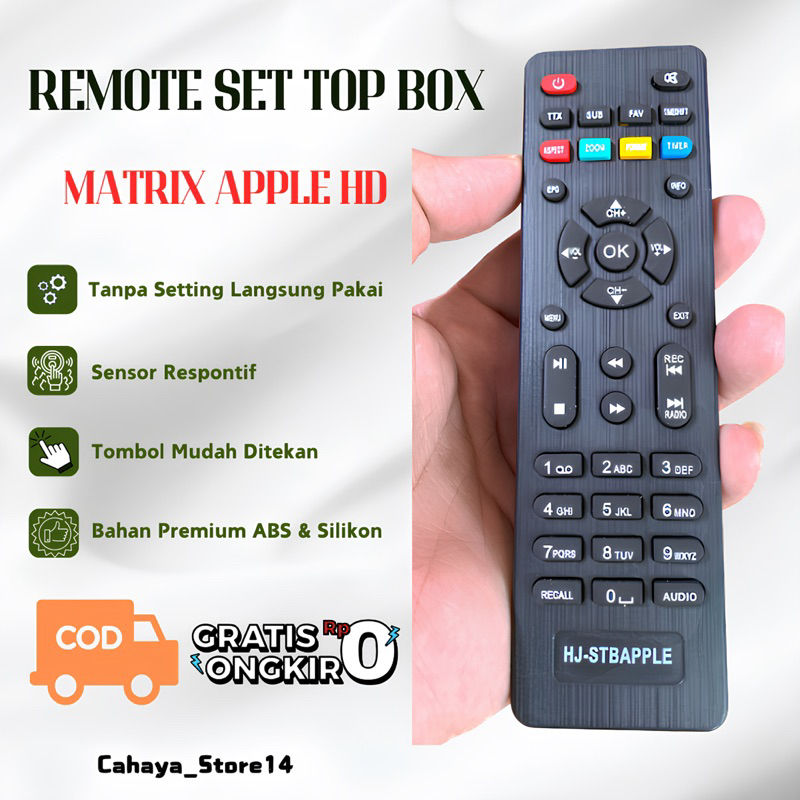 Remot / Remote STB Matrix Apple HD Merah Langsung Pakai