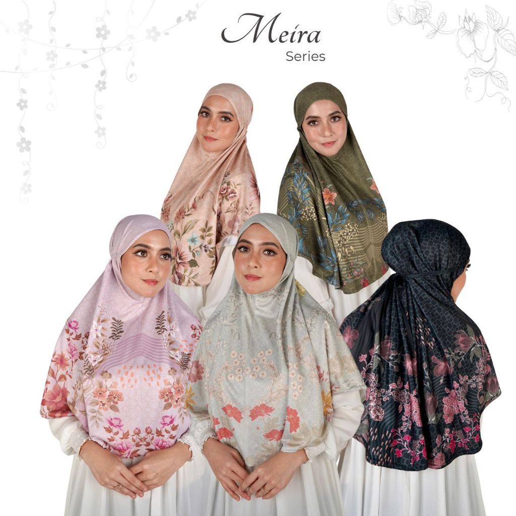 BERGO MEIRA | Jilbab Instan Bergo Maryam | Instan Baiti Premium Printing | Khimar Syari