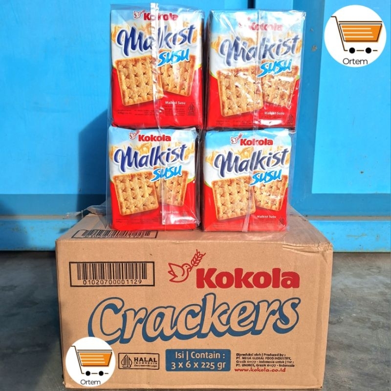 

KOKOLA MALKIST SUSU CRACKERS 215 GRAM | 1 DUS | 18 PCS | SNACK LEBARAN