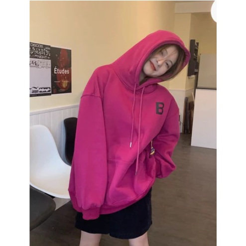 Jaket Sweater Hoodie B Custom Sablon Original Premium Sweter Unisex Cewek cowok Keren Bahan Tebal Or