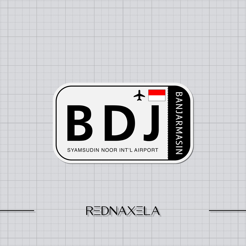 

Stiker Vinyl Syamsudin Noor International Airport Code BDJ Sign Sticker