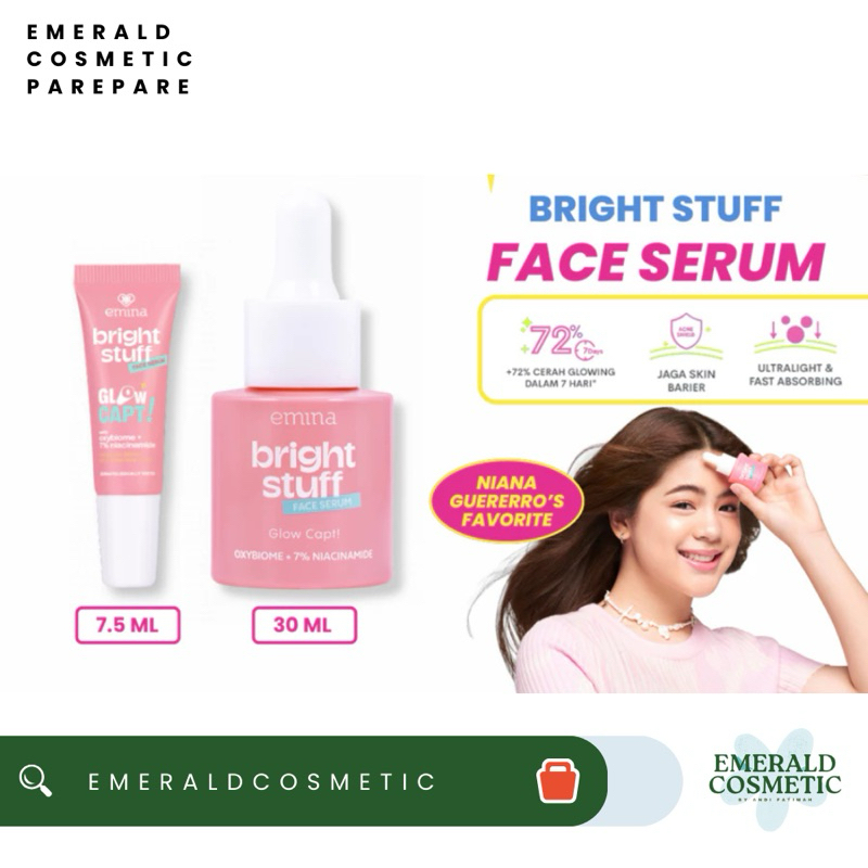 Emina Bright Stuff Face Serum | Serum Pelembab Wajah Cerah Glowing Anti Kusam | Serum Emina