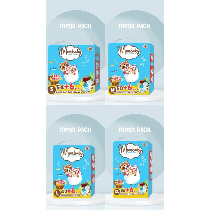 MOMBABY Pants Mega Jumbo Pack / Popok Bayi MOMBABY Kemasan Jumbo