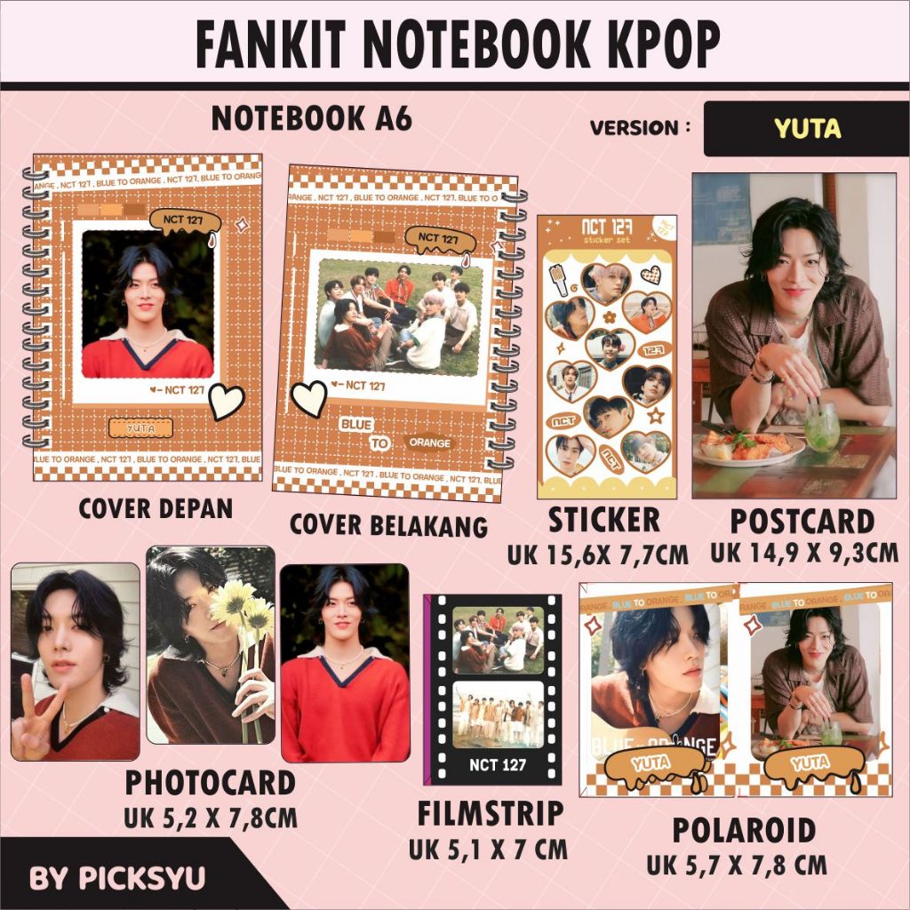 (PACKING BOX) PAKET HEMAT NOTEBOOK A6 NCT 127 - BLUE TO ORANGE