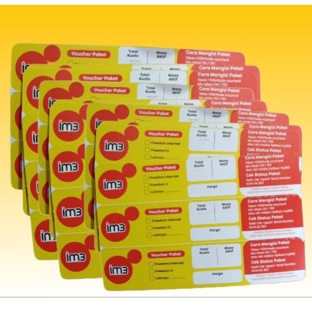 voucher Indosat kosong isi 50 sn (zero) vocer data im3 kosong