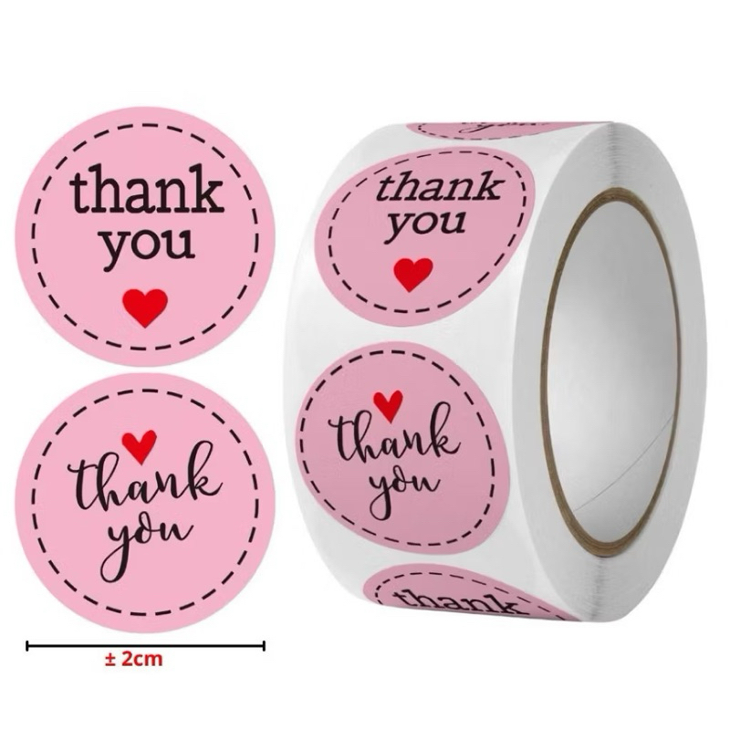 

sticker thankyou roll isi 500 pcs stiker