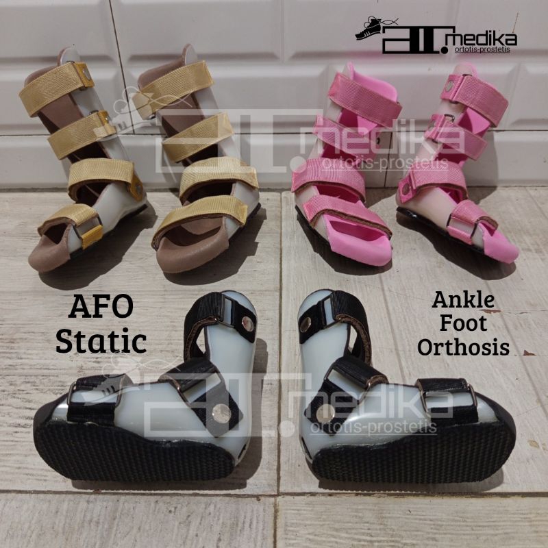 Sepatu Ortopedi AFO Static Koreksi Kaki Flat Foot, Diabetes, Stroke, CTEV, Sepatu Terapi Kesehatan
