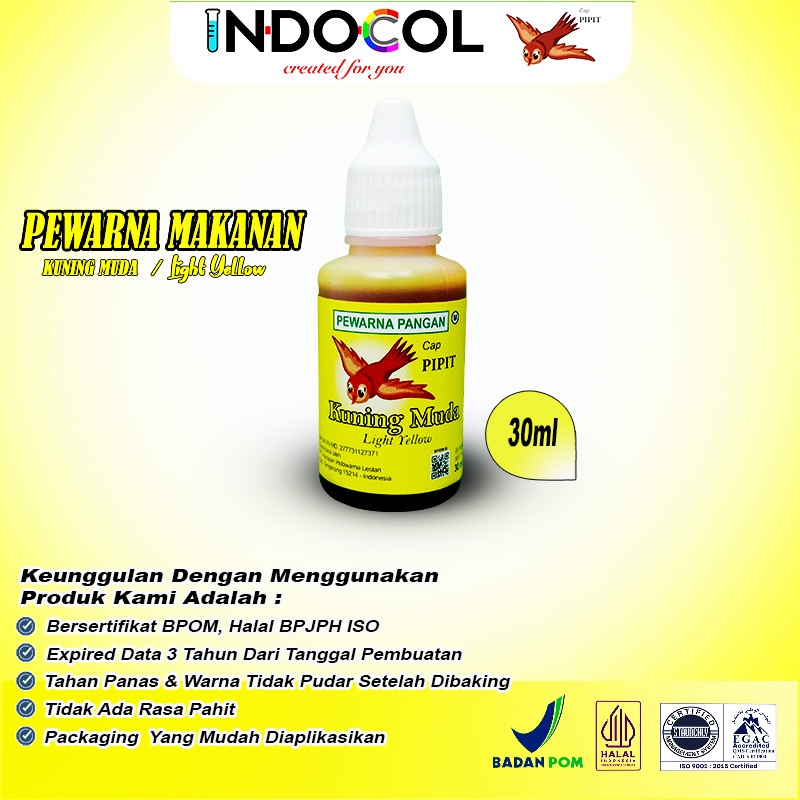 

PEWARNA CAIR KUNING MUDA CAP PIPIT (30 ml)