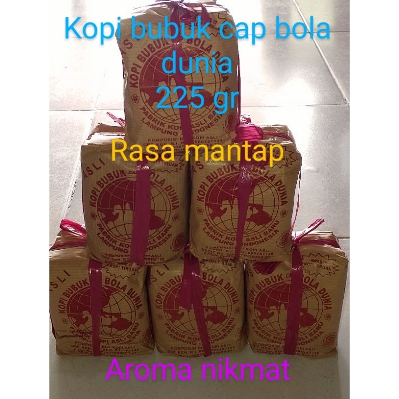 

KOPI BOLA DUNIA 225 gr...kopi asli produksi kota lampung.