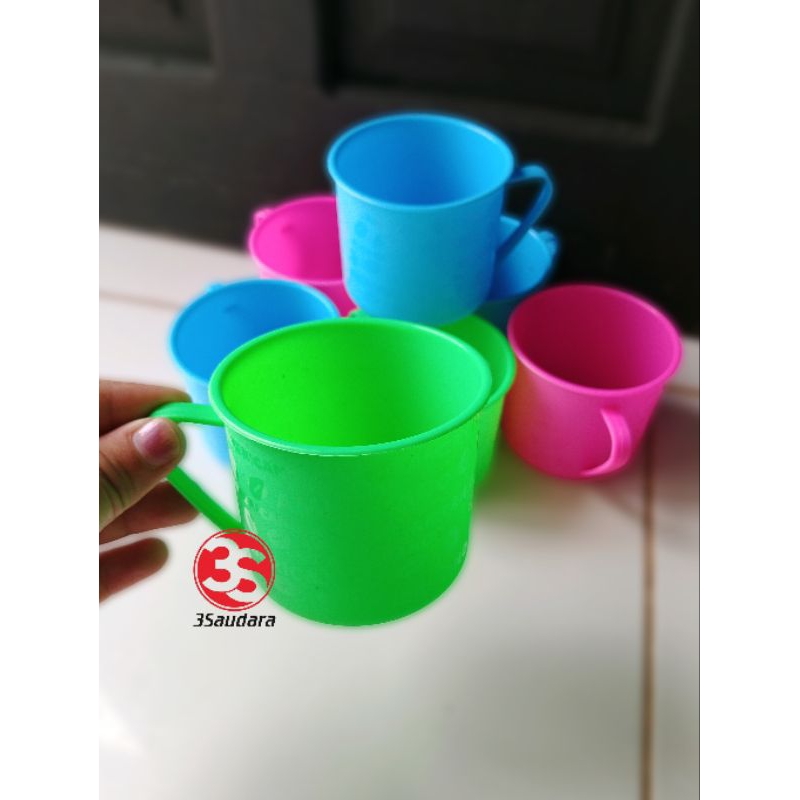 CANGKIR GELAS PLASTIK MINI / CANGKIR AMERICANO KECIL WARNA
