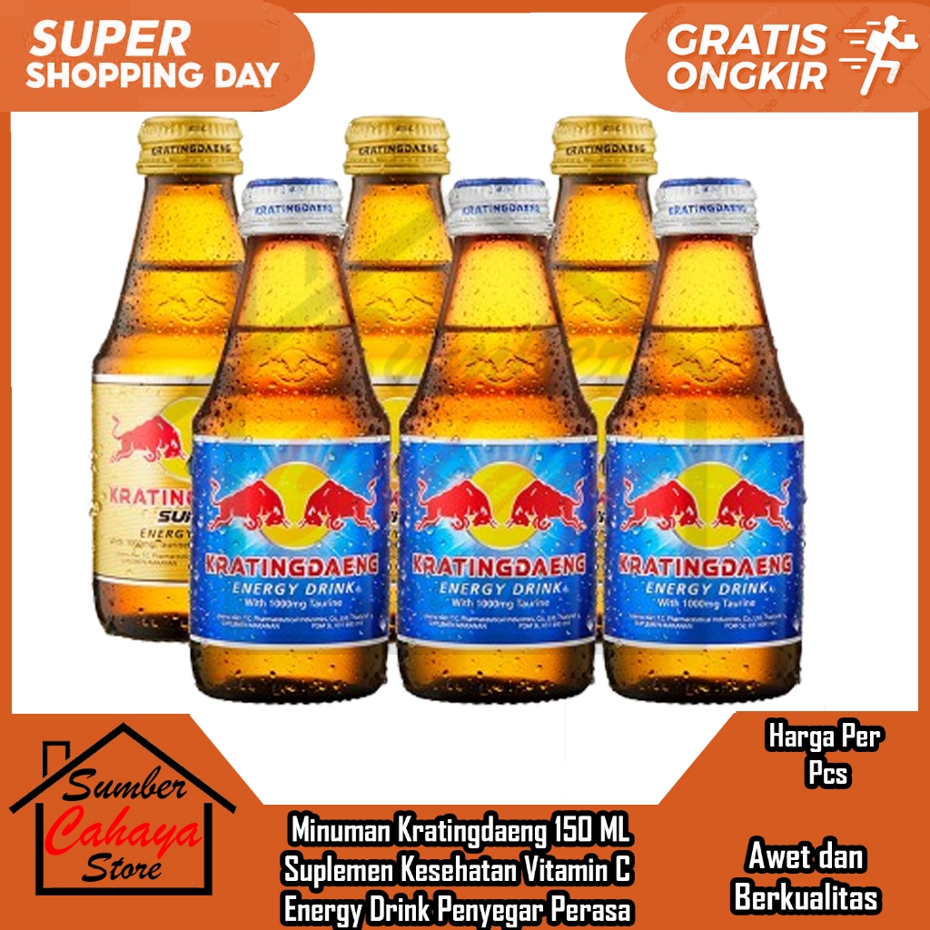 

KRATINGDAENG Reguler150 ML Minuman Isotonik Energi Suplemen Kesehatan Formulasi Penambah Semangat Stamina Tubuh Otot Konsentrasi Tenaga Drink Vitamin Energy Olahraga Penyegar LLS Dahaga Mineral Perasa