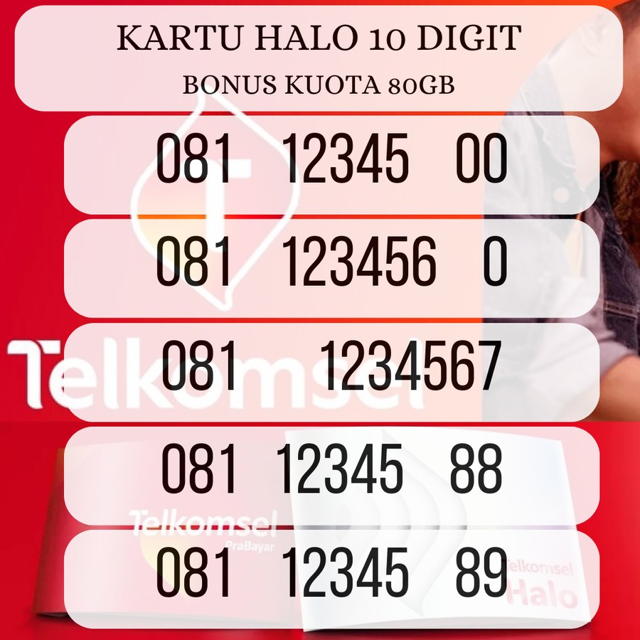 Kartu Halo 10 Digit Cantik