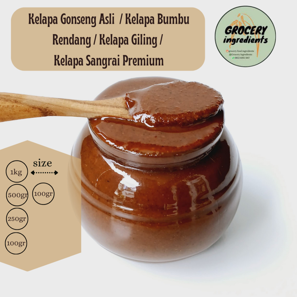 

Kelapa gonseng Asli 1kg/ Kelapa giling / Kelapa Sangrai Premium/ Kelapa Bumbu Rendang