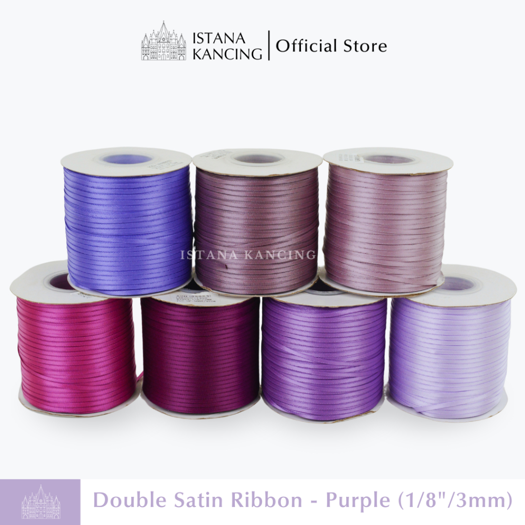 

Pita Satin Double Face 1/8" / 3mm 1 METER Purple Series Dua Sisi | Istanakancing.id