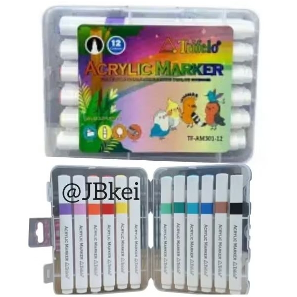 

Spidol Acrylic Marker Trifelo Set 12 Warna