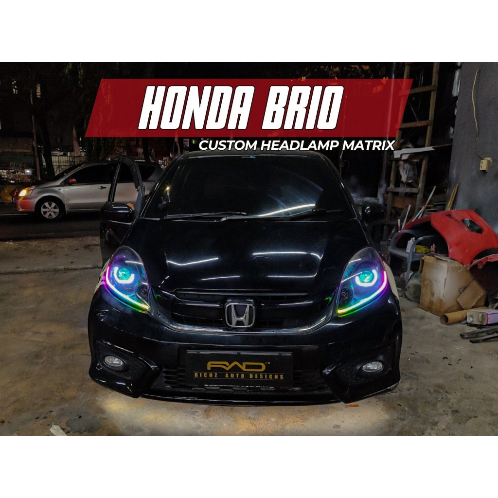 Custom Headlamp Honda Brio 2014 2015 2016 2017 | Lampu Depan LED Matrix Style | Headlamp Brio Satya 
