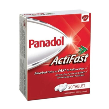 Panadol  EXTRA Actifast / Obat / Pereda rasa sakit dan demam 20 Tablet With Boxes Exp 2027