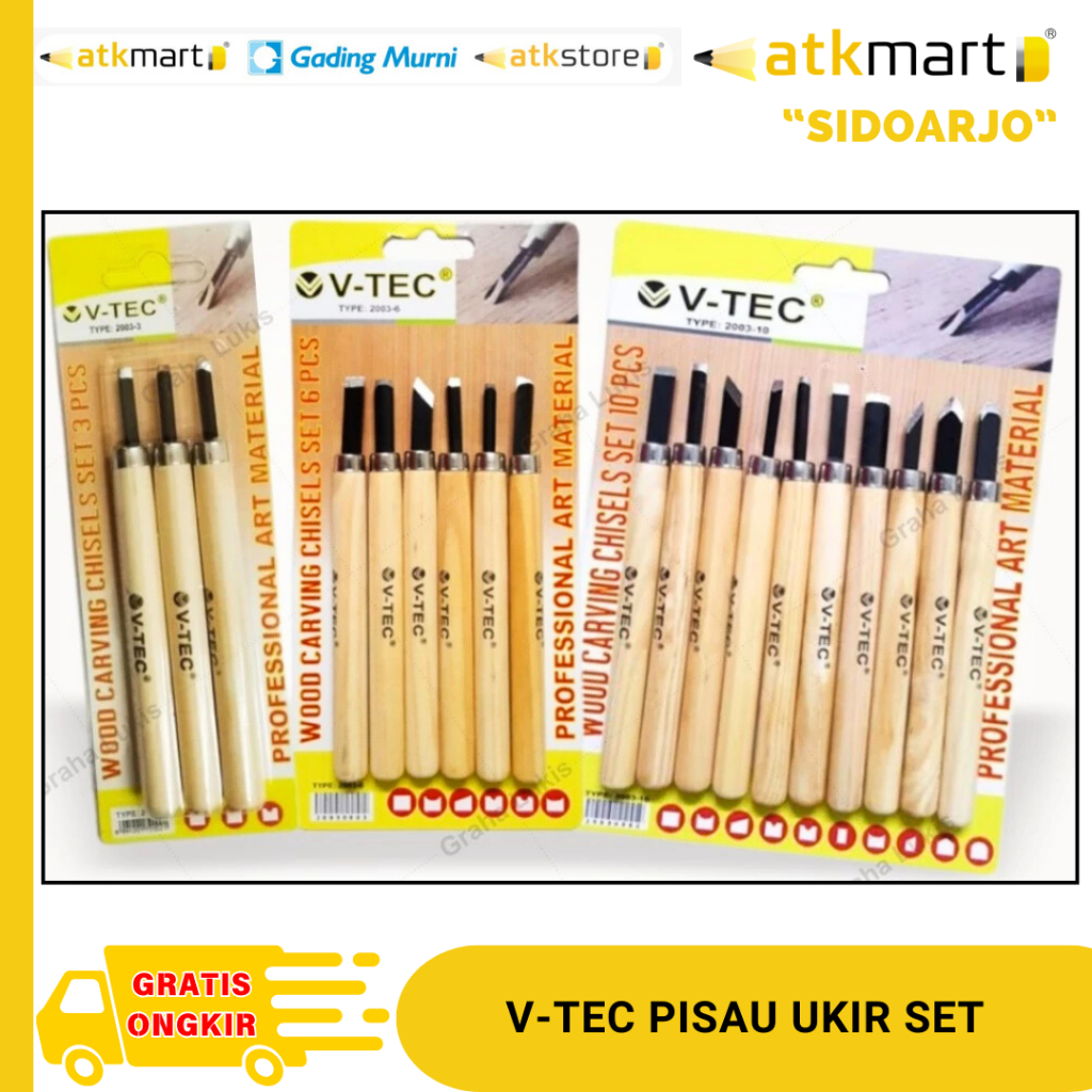 

VTEC PISAU UKIR type 2003 SET 3 PCS , 6 PCS & 10 PCS
