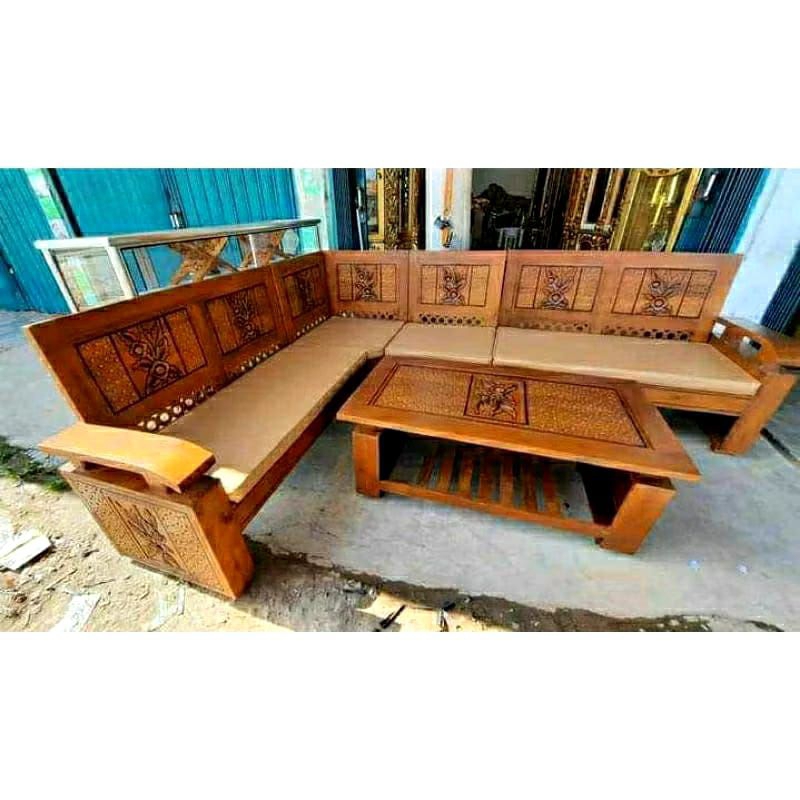 kursi tamu sudut minimalis kursi sudut kayu jati minimalis