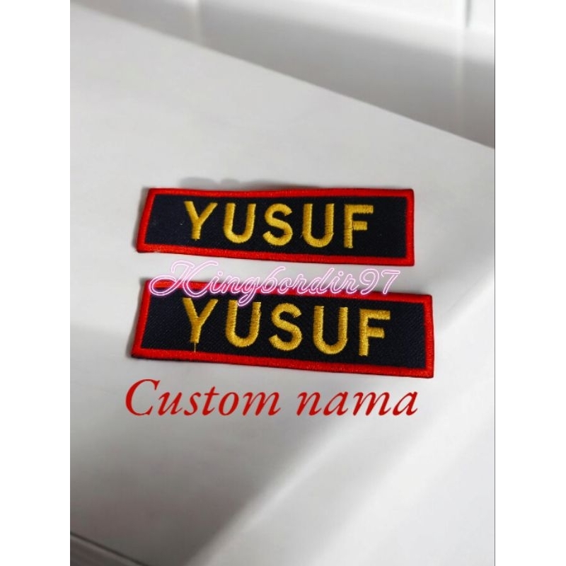 Nama dada bordir/Name Tag Bordir/Bordiran nama dada bisa custom