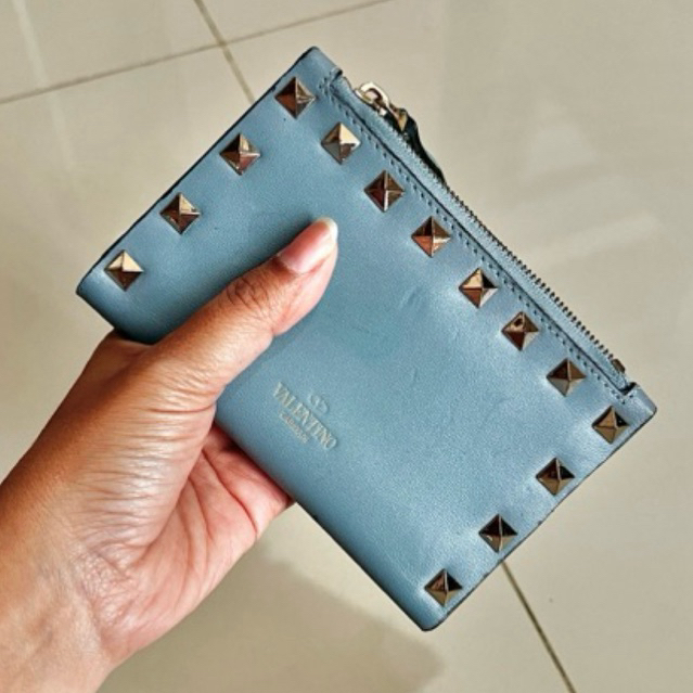 Dompet kecil small wallet tipis mini bifold dompet lipat preloved Valentinooo Garavaniii