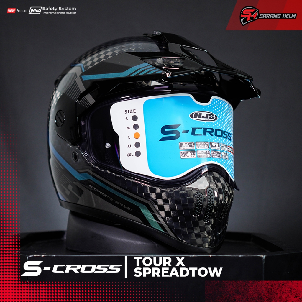 NJS S-Cross Carbon Tour X - Helm Full Face | Adventure | NJS Scross | Helm Touring | Scross | Carbon