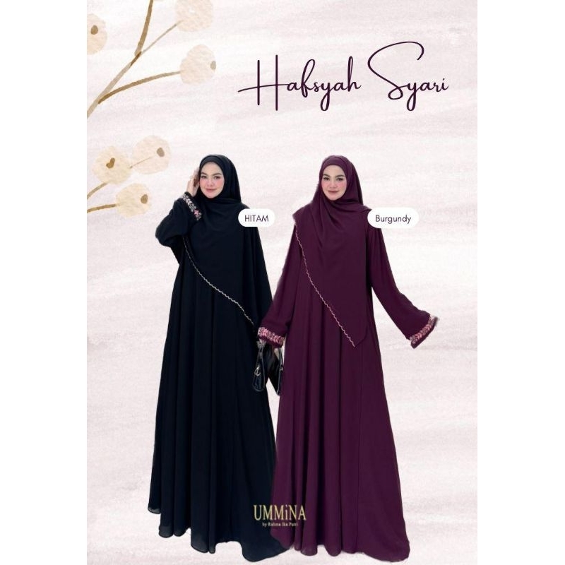 Ready HAFSYAH Ummina Hameeda Syari by Ummina Gamis Muslim original