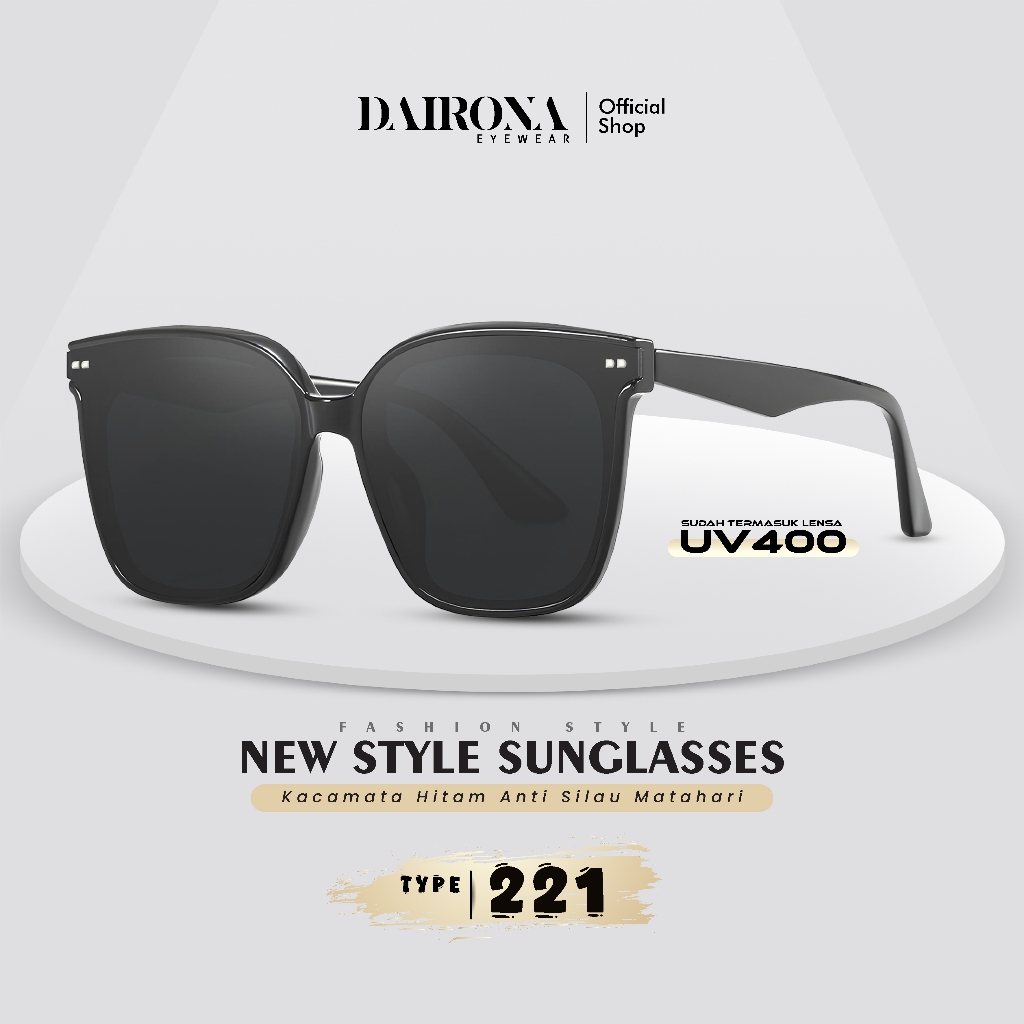 Dairona Eyewear Kacamata Hitam Wanita Anti Silau UV400 Polarized Sunglasses GM Gaya Korea Bentuk  Ko