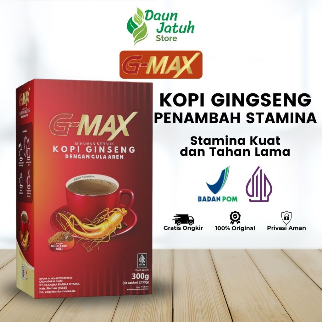 

KOPI G-MAX ORIGINAL - Kopi Gingseng Penambah Stamina Untuk Pria - 1 Box Isi 10 Sachet