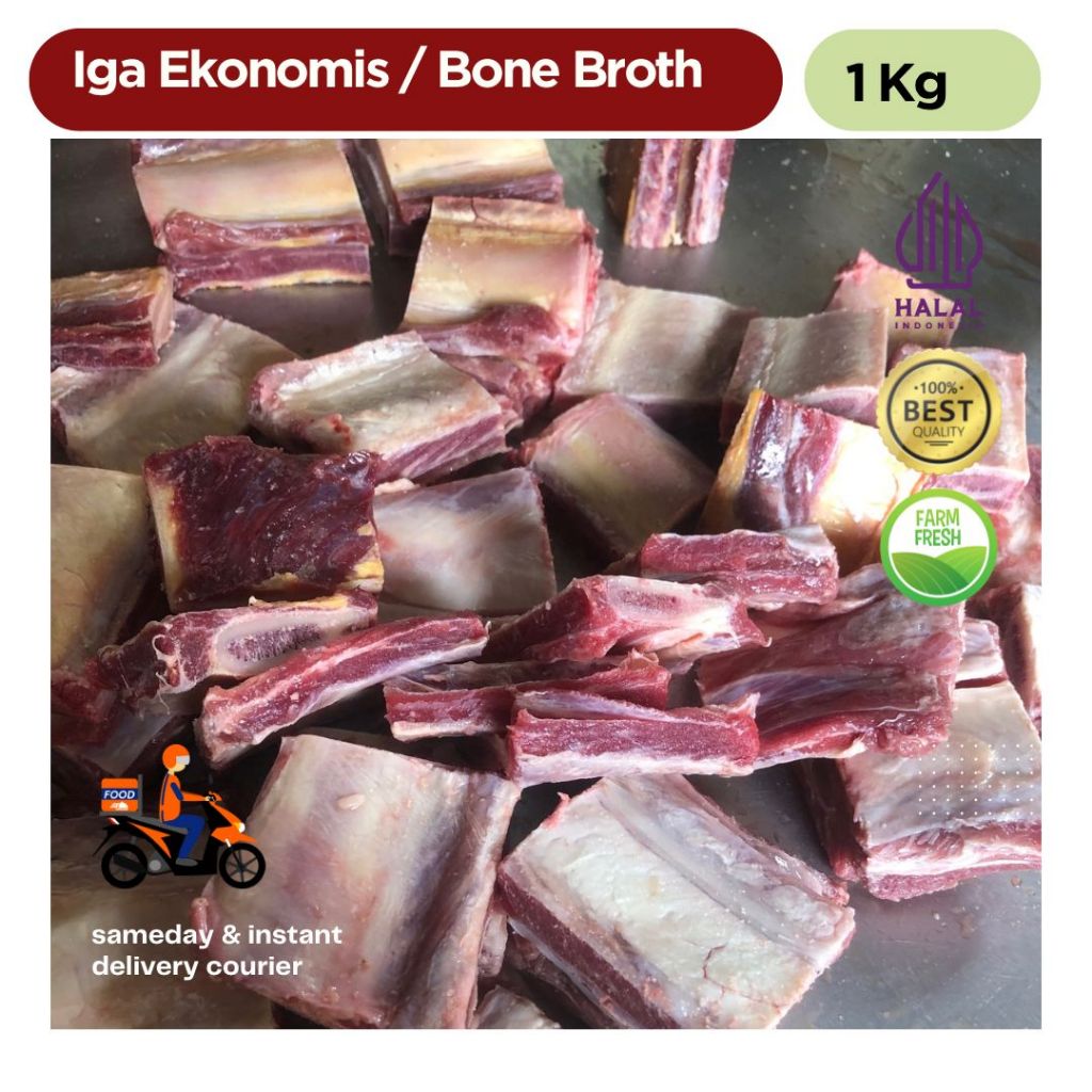 

Iga Sapi Ekonomis 1Kg / Iga sop tulangan / bone broth kaldu Halal