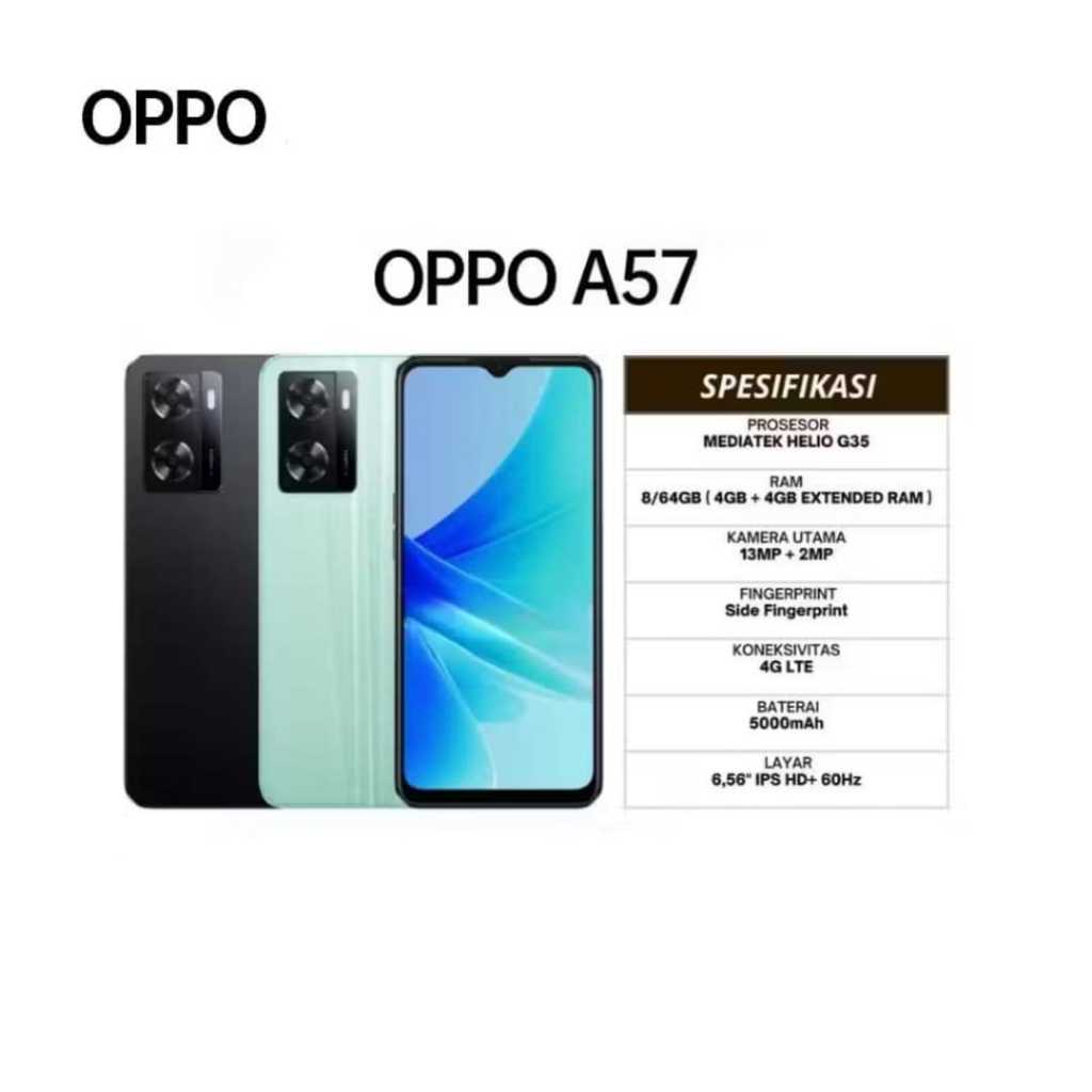 [EX DISPLAY] OPPO A57 Ram 4/64GB Prosesor Mediatek Helio G35