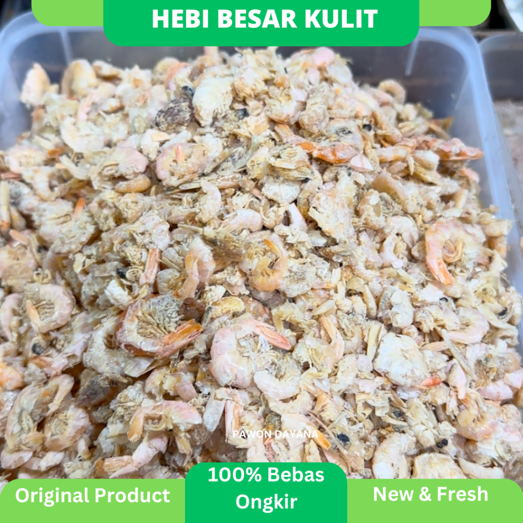 

Ebi Besar Kulit / Udang Kering Besar Kulit 100gram / Hebi Kering Kulit