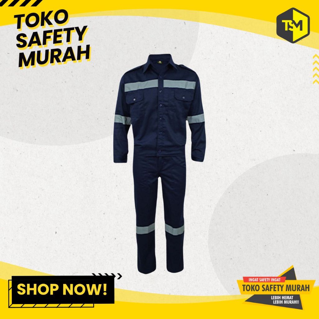 Wearpack Setelab Baju Celana Safety Baju Kerja Proyek Mekanik Seragam Kerja Lapangan