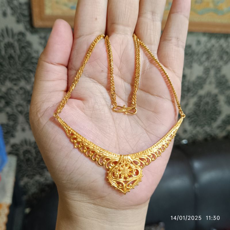 kalung titanium model dubai maheswari alpaka lapis emas
