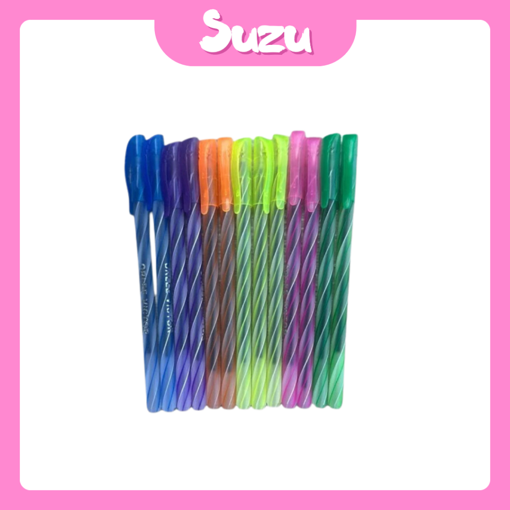 

Pulpen Victor ulir 888 / Polos 899 Pena Spiral ballpoint Lilin Tinta Hitam