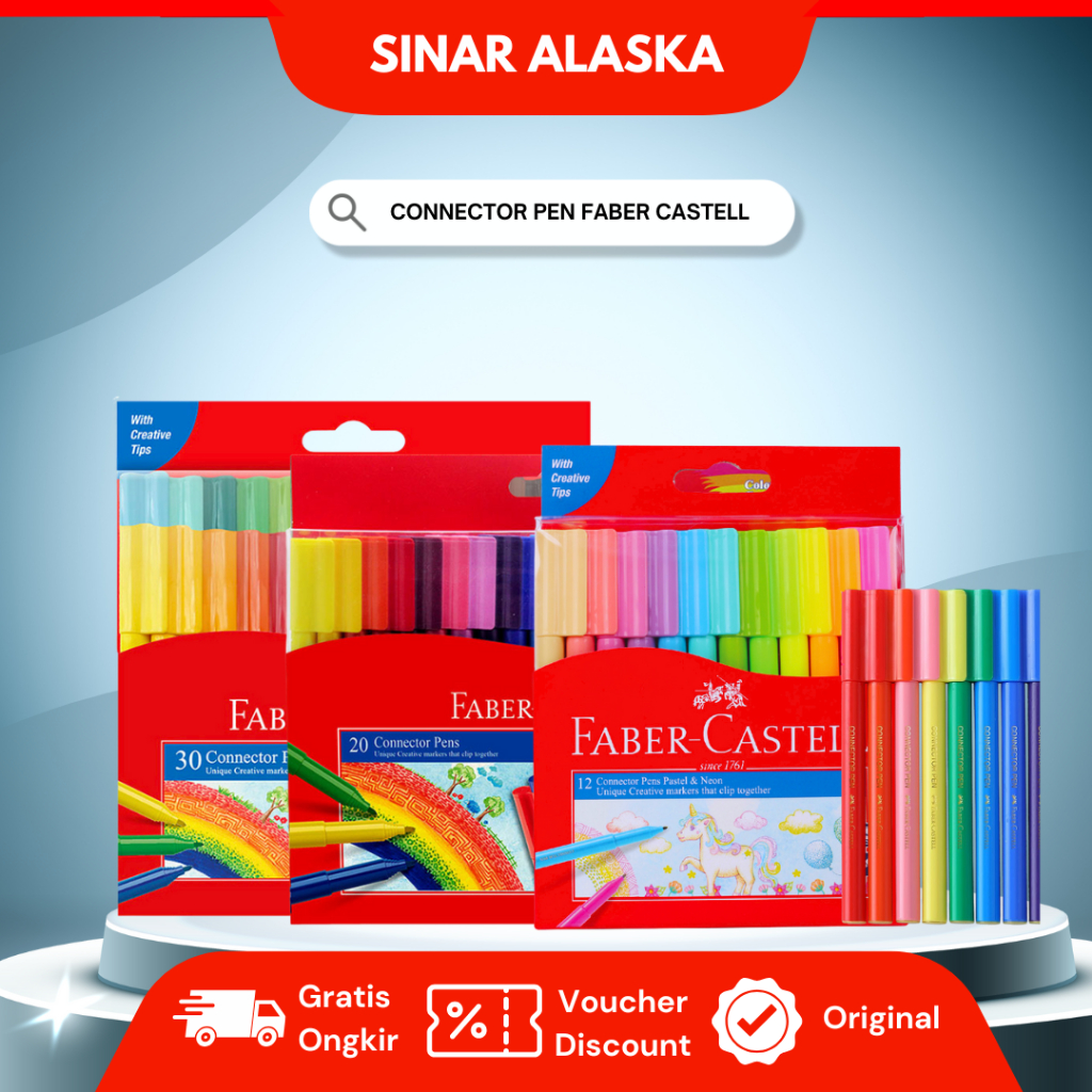 

Faber Castell Spidol Set/ Faber Castell Connector Pen 10 12 20 30 Warna