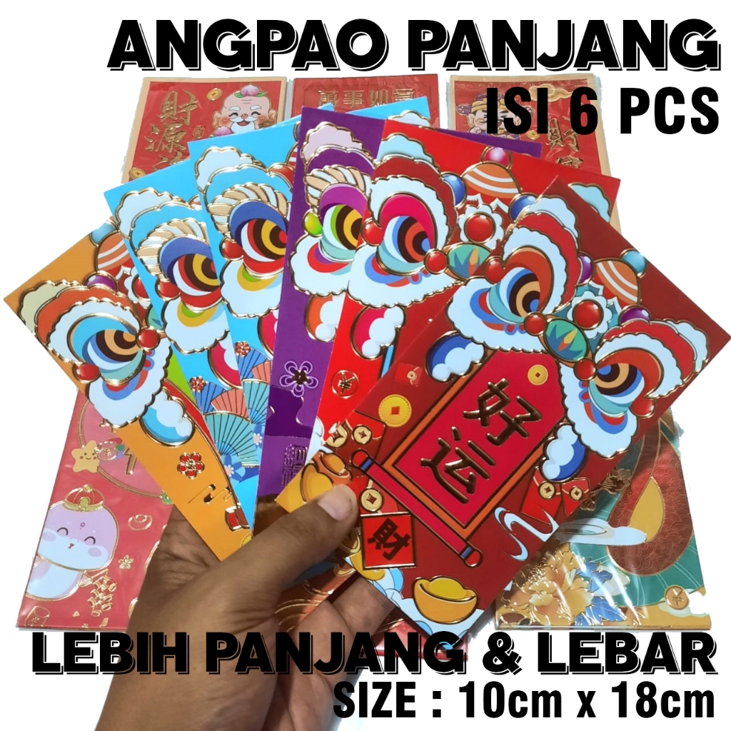 

GROSIR Amplop Imlek PANJANG (isi 6 pcs) Amplop Karakter Angpao Lucu