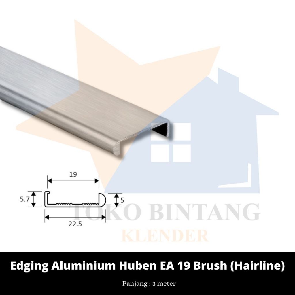 Edging Aluminium Huben EA 19 Brush (Hairline)
